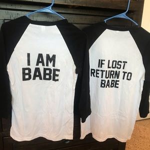 Babe Baseball Shirts (Small & Large)